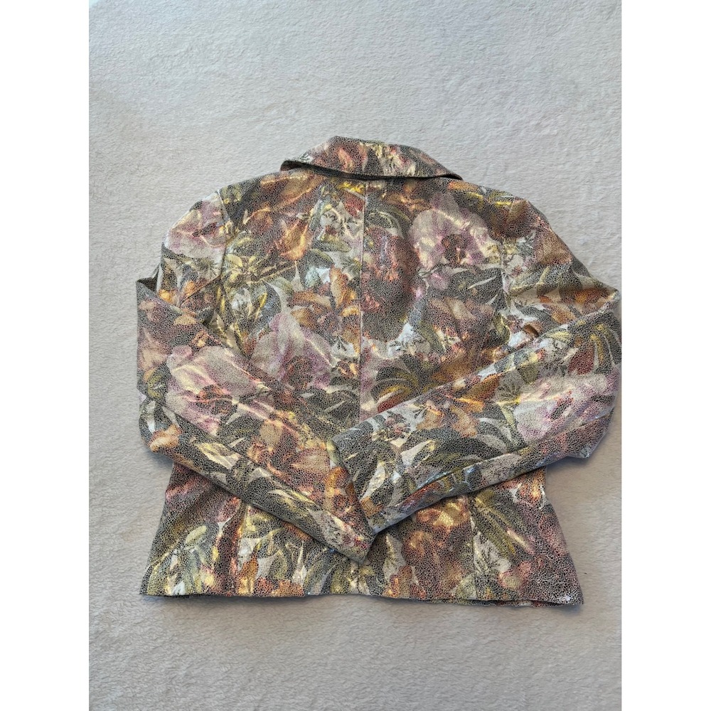 Bagatelle Women's Metallic Floral Blazer Jacket Size M - Picture 7 of 7